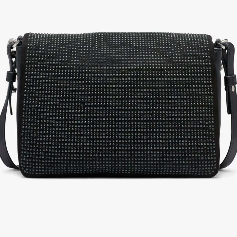 NEW DKNY Desiree Crystal Small Flap Black Crossbody Bag - Picture 3 of 4